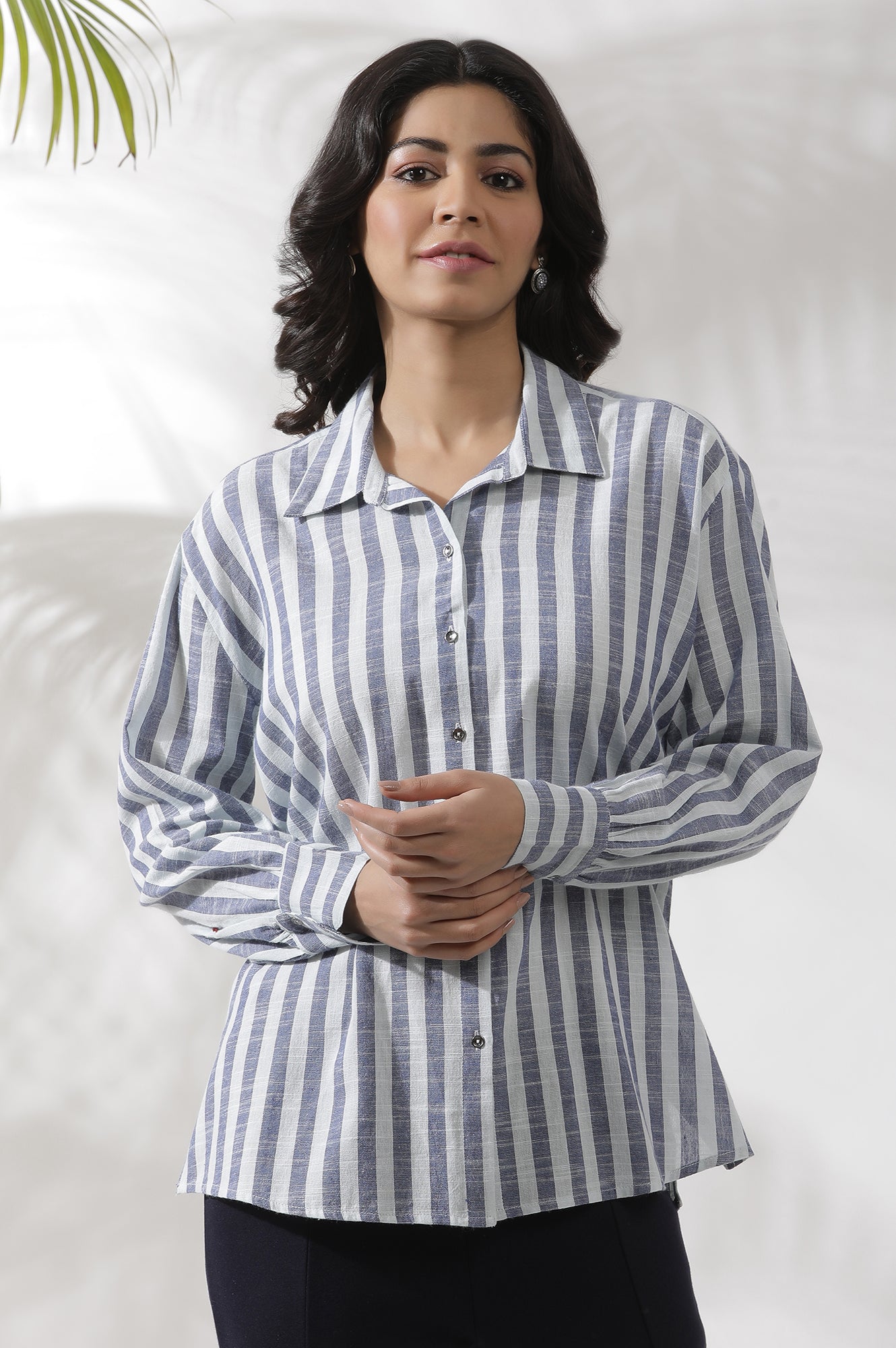 White Cotton Striped Shirt