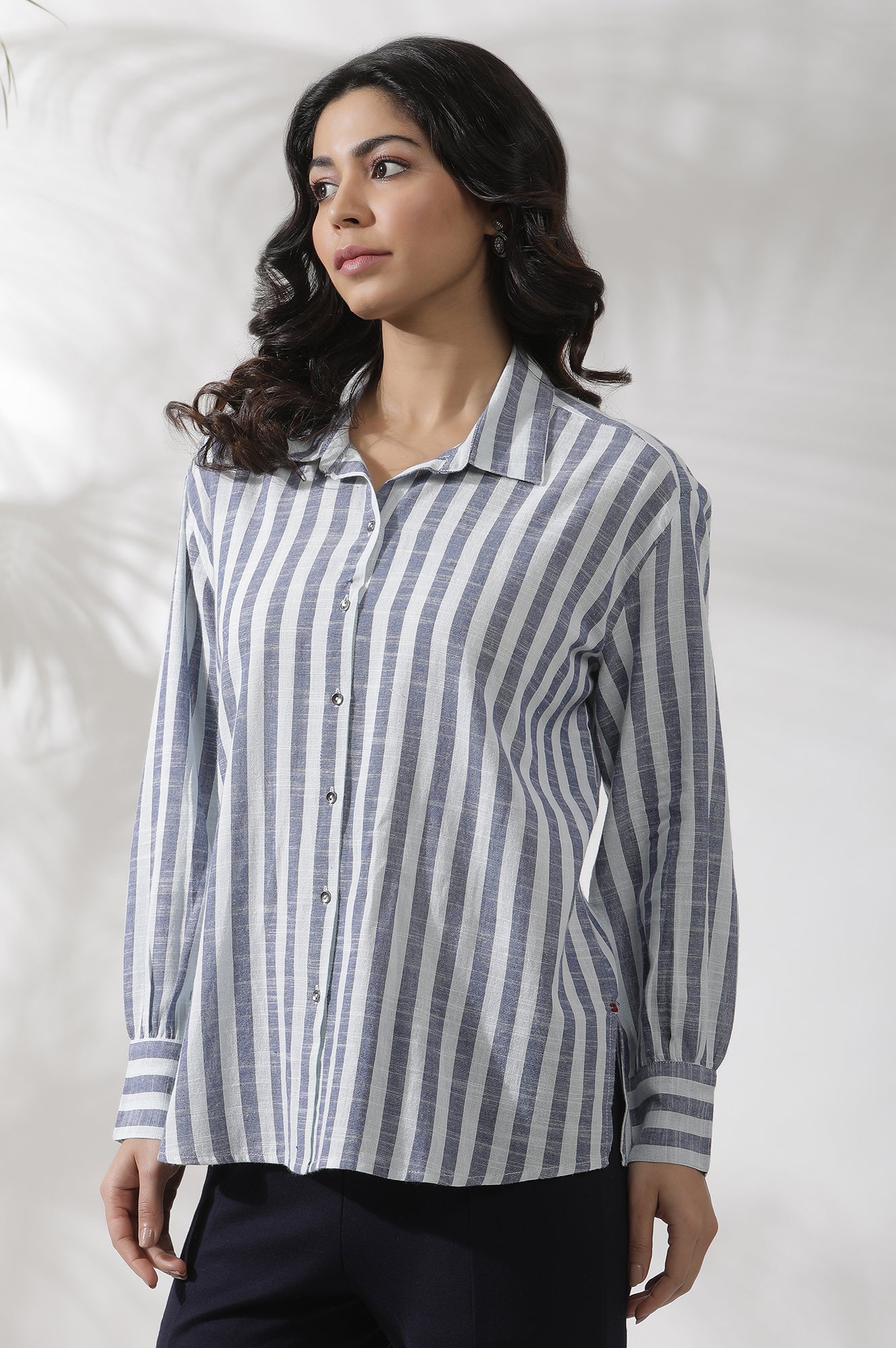 White Cotton Striped Shirt