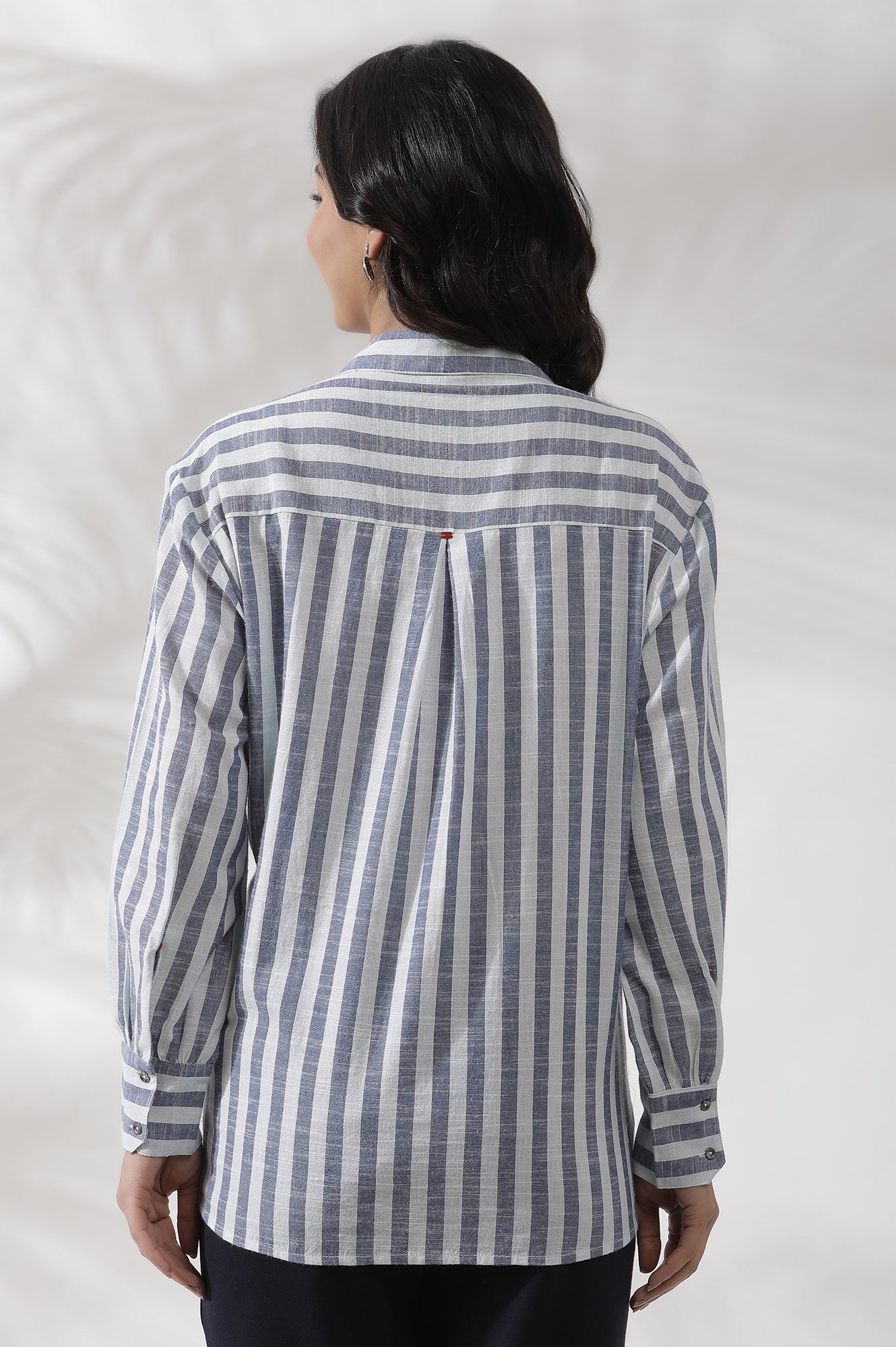 White Cotton Striped Shirt
