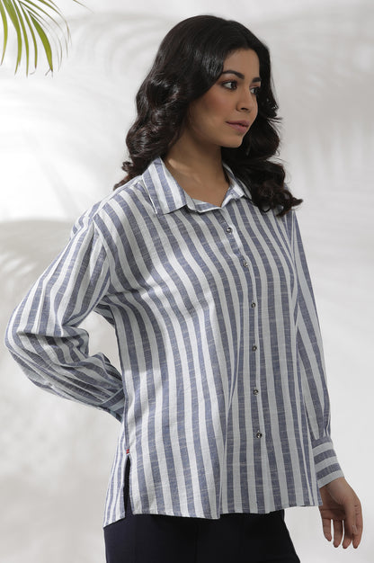 White Cotton Striped Shirt