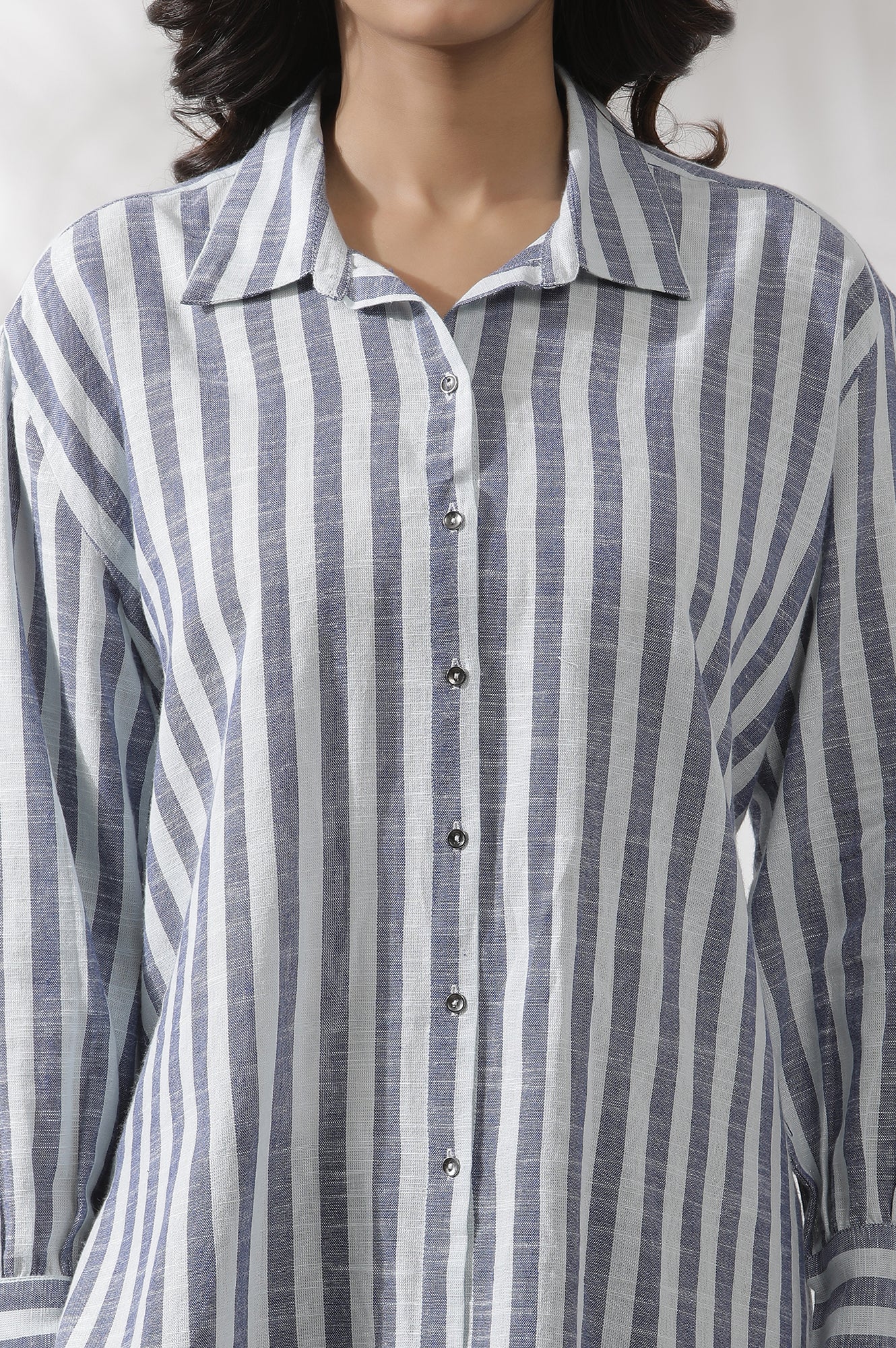 White Cotton Striped Shirt