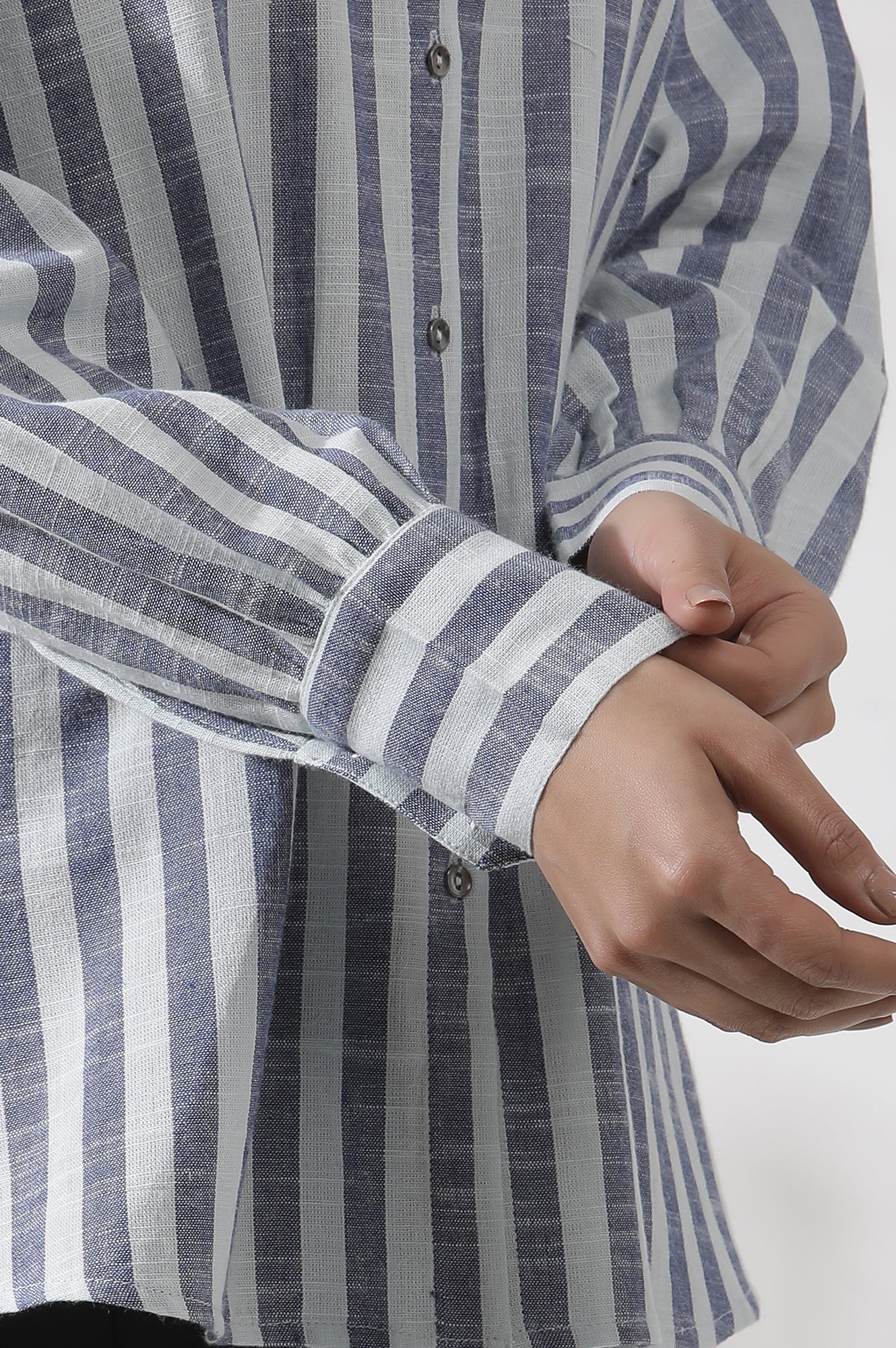 White Cotton Striped Shirt