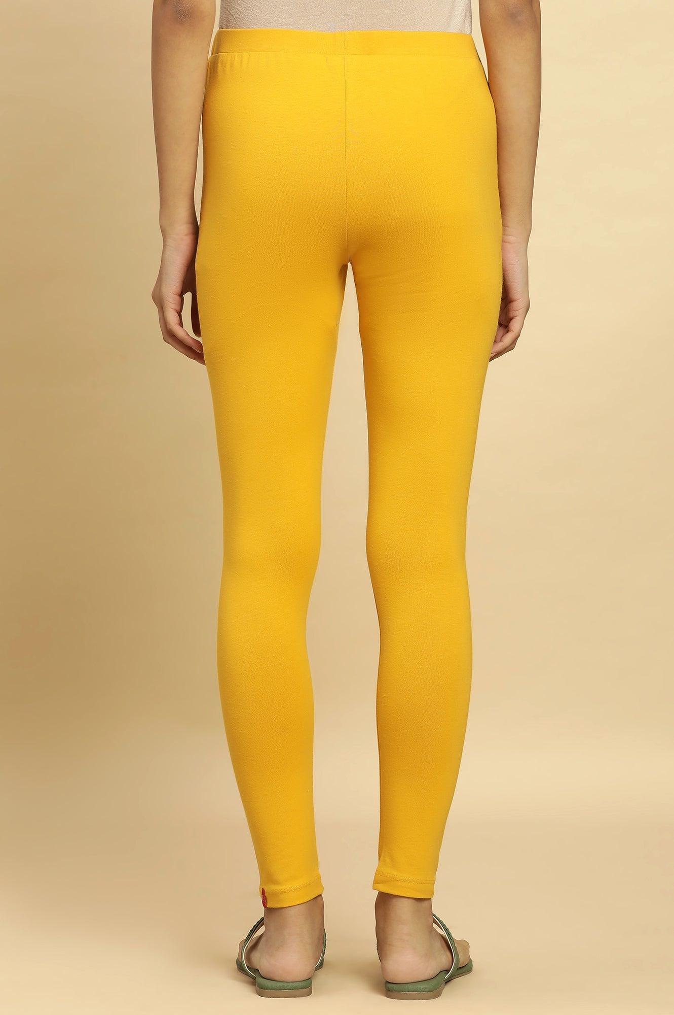 Marigold Yellow Knitted Tights - wforwoman