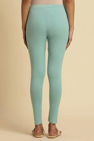 Light Blue Pink Knitted Tights - wforwoman