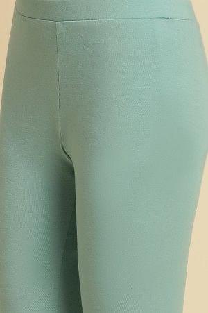 Light Blue Pink Knitted Tights - wforwoman