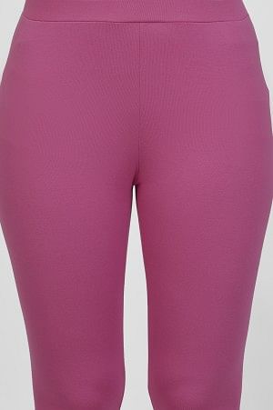 Orchid Pink Solid Mid-Rise Tights