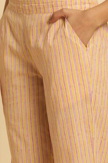 Multi-Coloured Striped Straight Pants - wforwoman