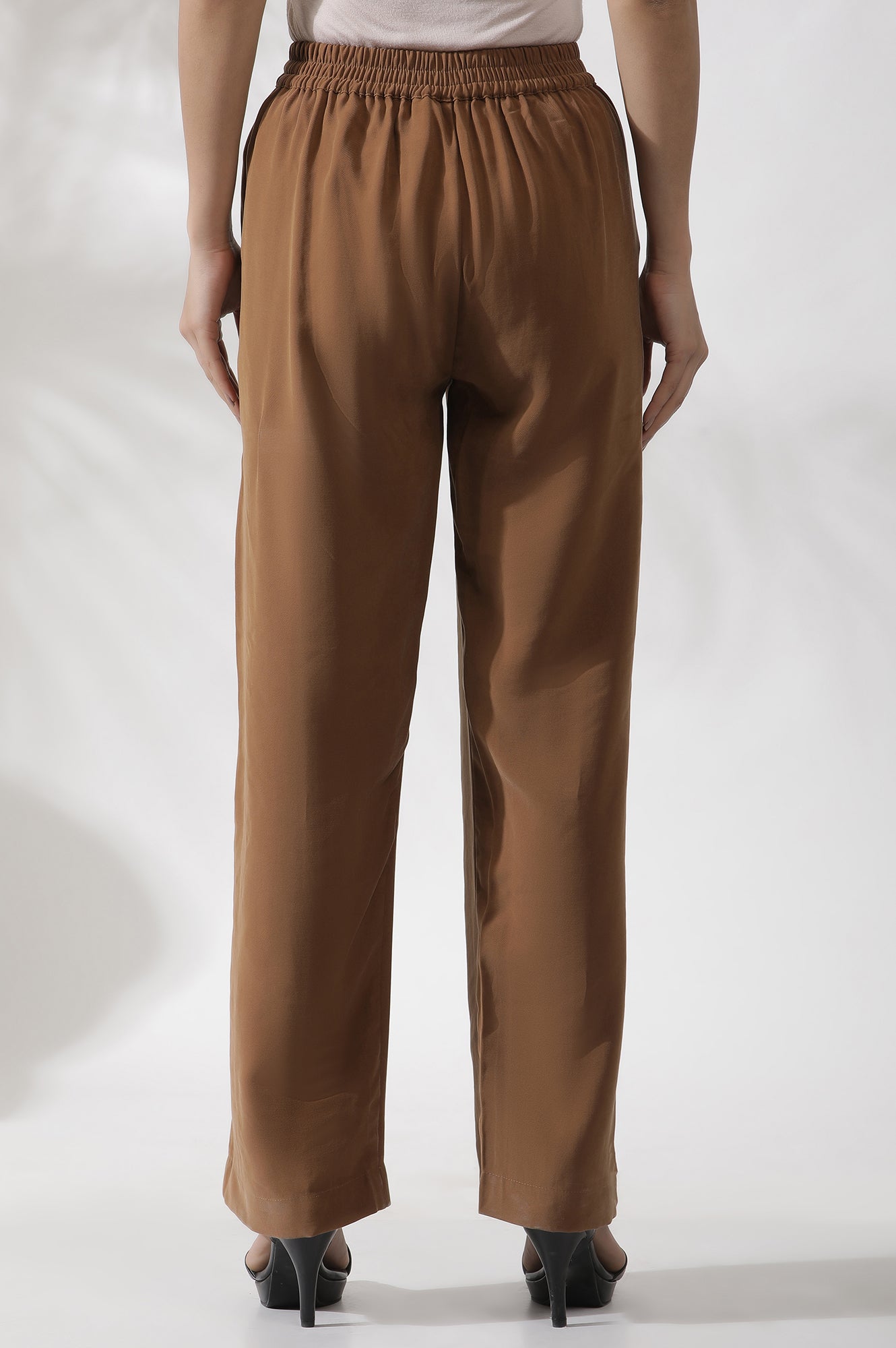 Brown Straight Fit Trouser Pants