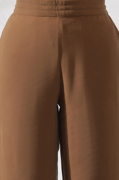 Brown Straight Fit Trouser Pants