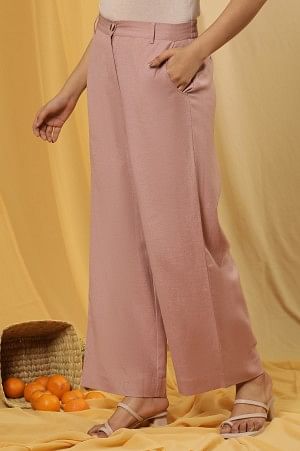 Dusty Pink Casual Straight Trouser