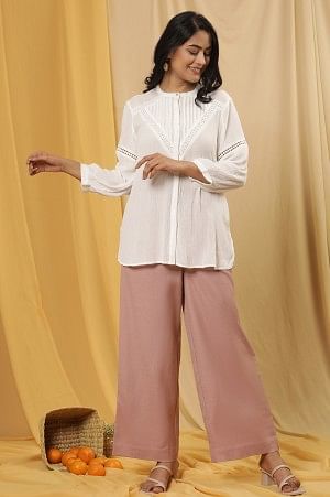 Dusty Pink Casual Straight Trouser