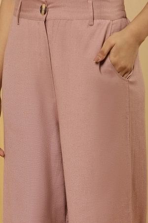 Dusty Pink Casual Straight Trouser