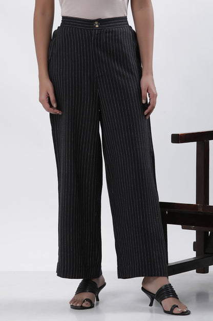 Black Stripe Casual Straight Trouser