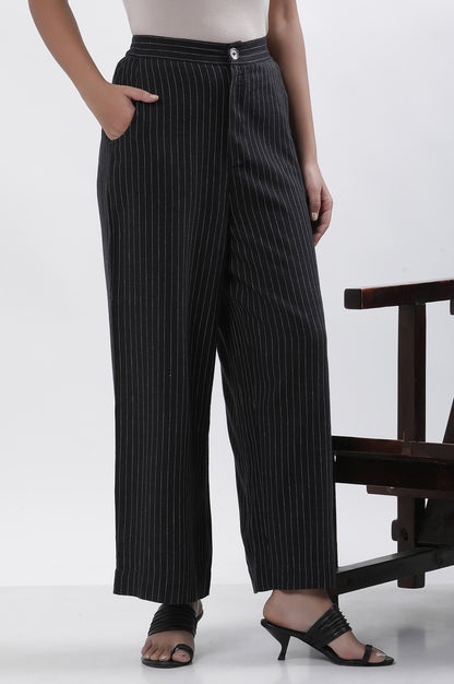 Black Stripe Casual Straight Trouser