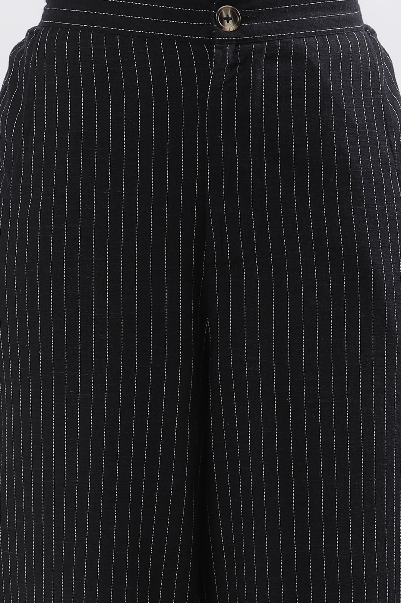 Black Stripe Casual Straight Trouser