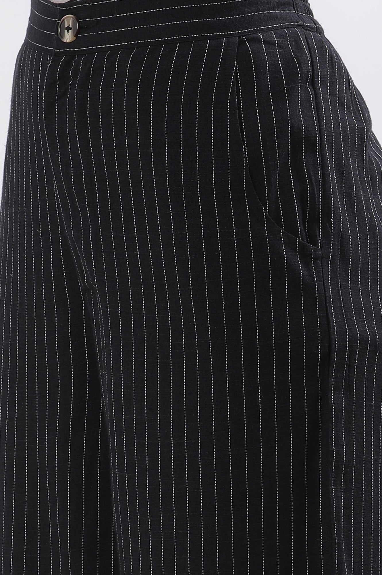 Black Stripe Casual Straight Trouser