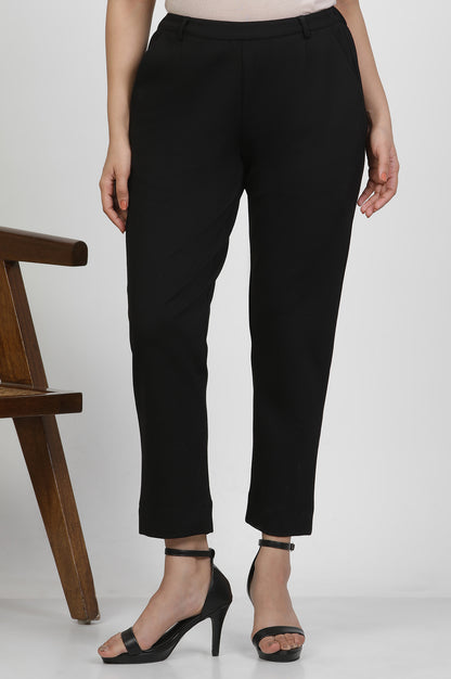 Black Slim-Fit Work Wear Trousers