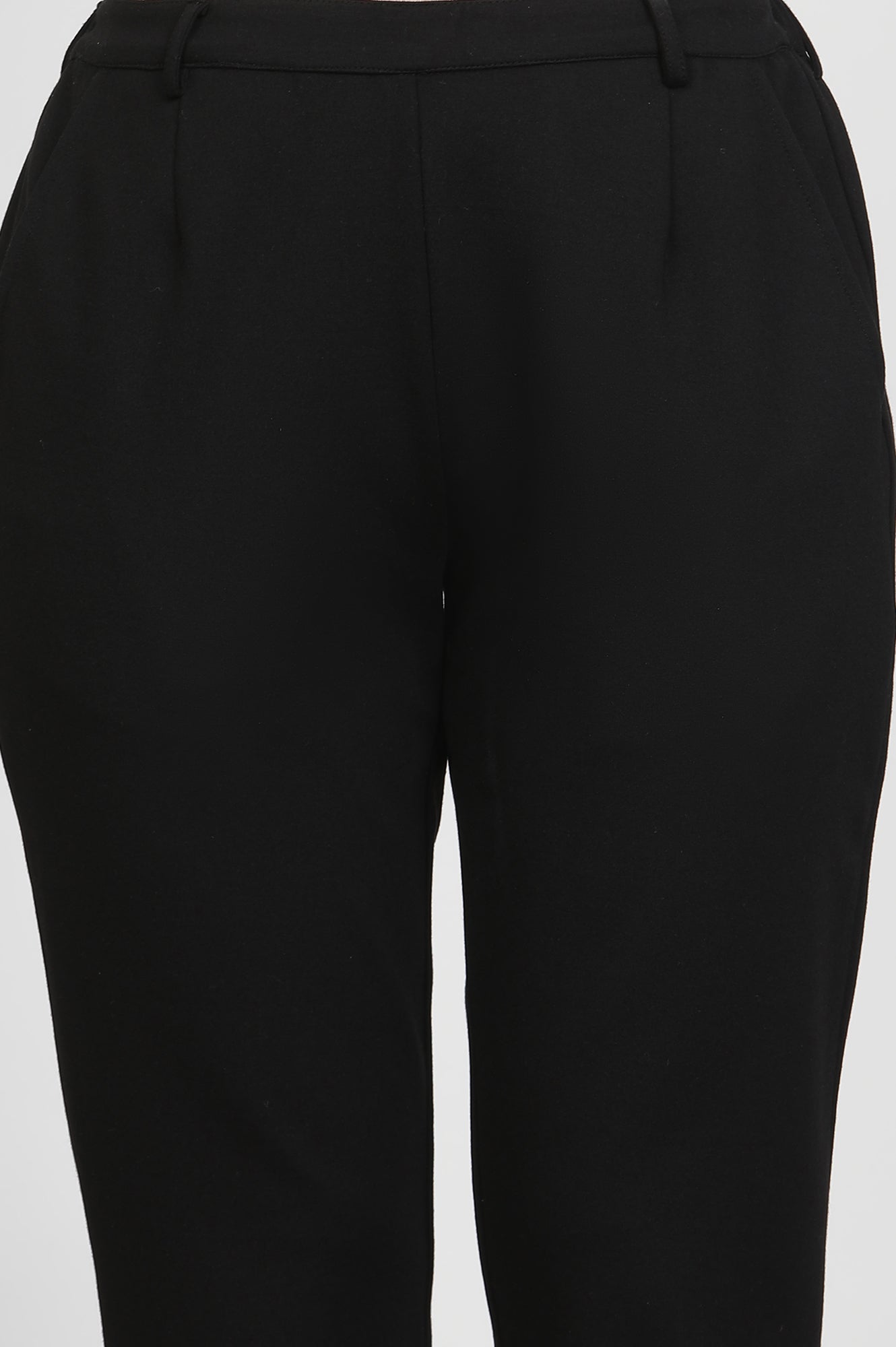 Black Slim-Fit Work Wear Trousers