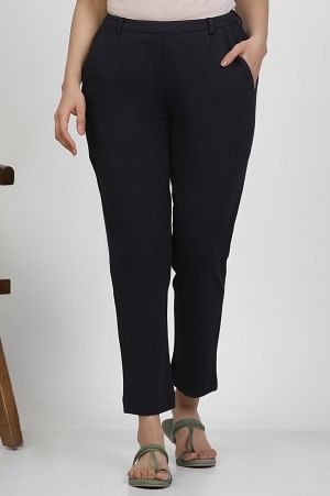 Blue Slim-Fit Work Wear Trousers