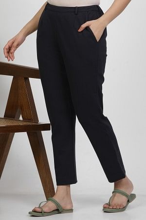 Blue Slim-Fit Work Wear Trousers