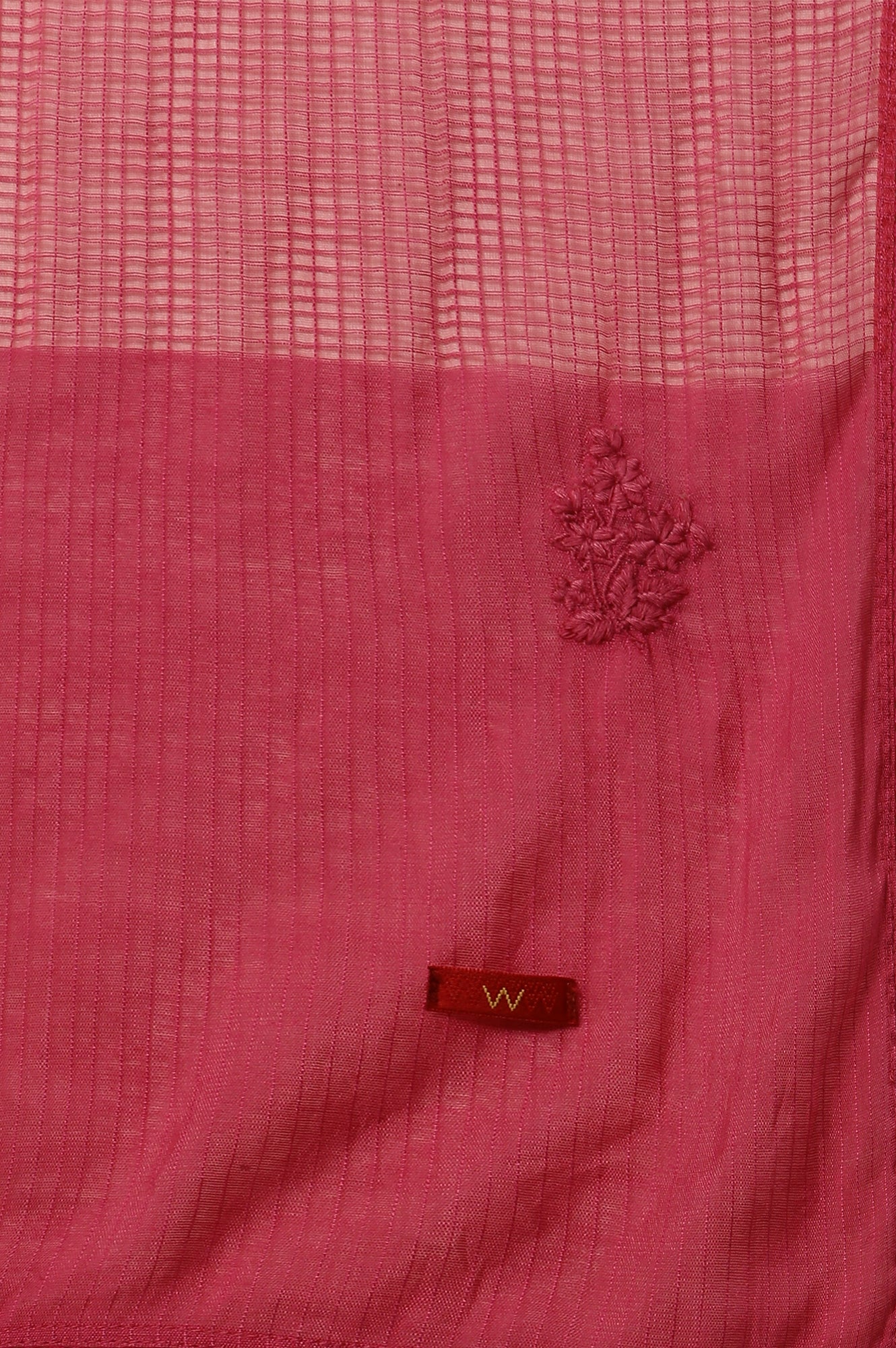 Pink Kota Dupatta With Thread Embroidery