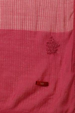 Pink Kota Dupatta With Thread Embroidery - wforwoman