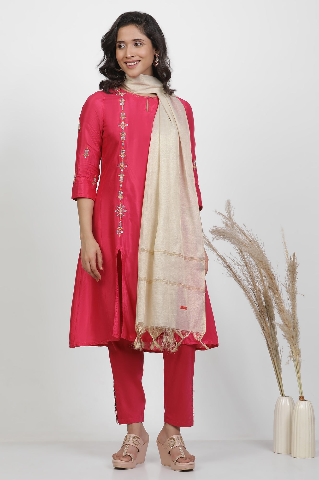 Golden Cotton Zari Dupatta