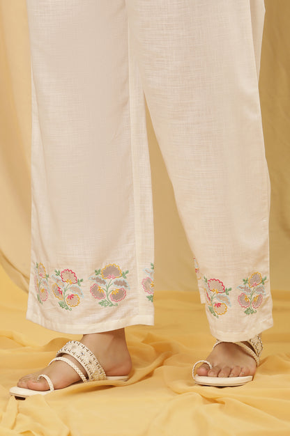 Yellow Ombre Embroidered Kurta, Pants And Dupatta Set