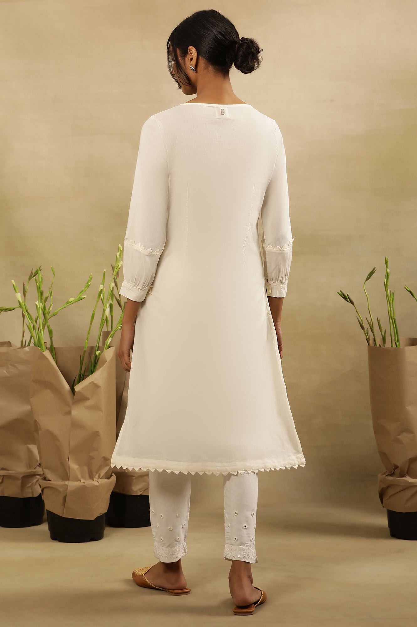 White Chikankari Cotton Kurta