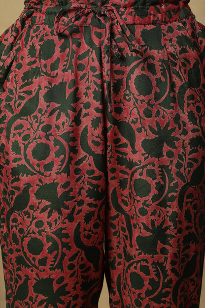 Jungle Green Block Printed Straight Pants - wforwoman