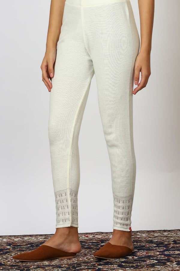 White Solid Acrylic Straight Legging