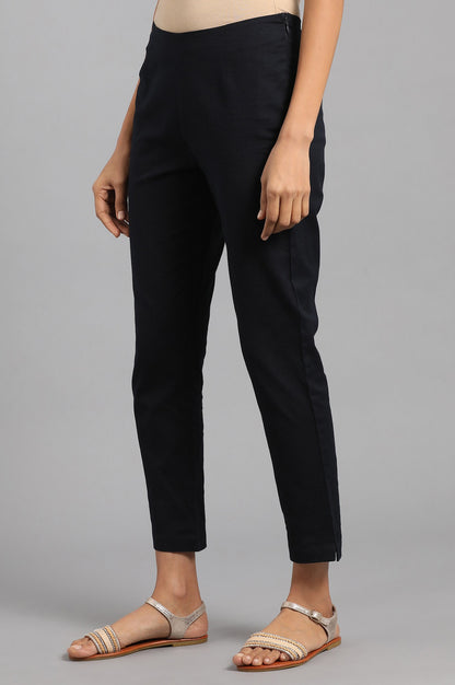 Beige Slim Pants And Black Trousers Combo - wforwoman