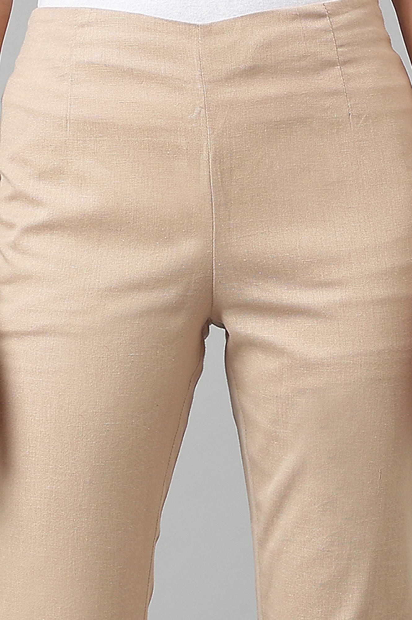 Beige And Black Slim Pants Combo - wforwoman