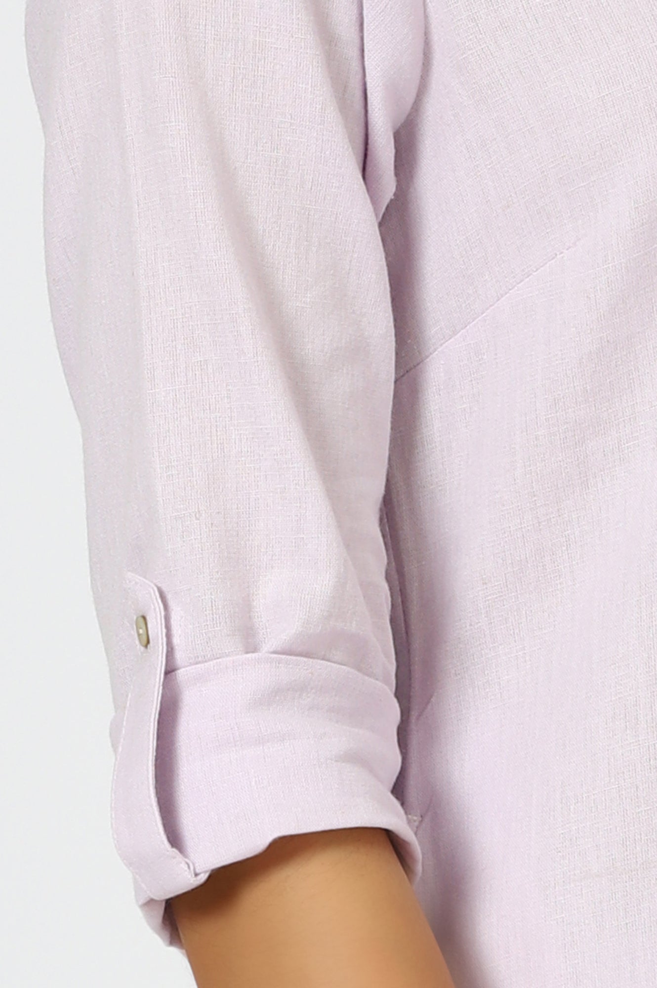 Lilac Mandarin Collar Cotton Blend Straight Kurta