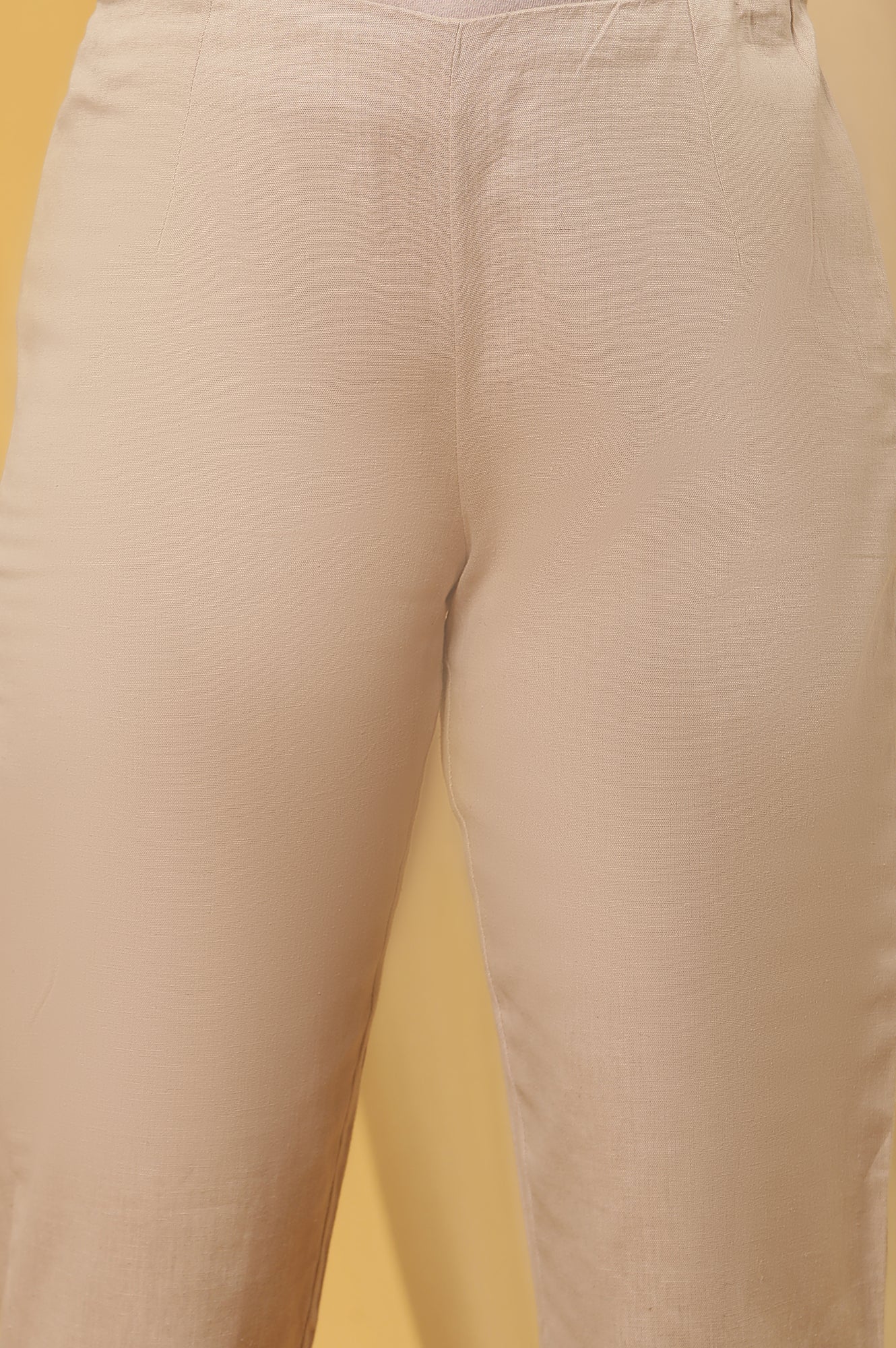 Beige Printed Kurta And Pants Set