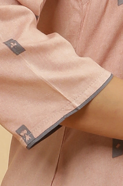 Salmon Pink A-Line Kurta And Flared Pants