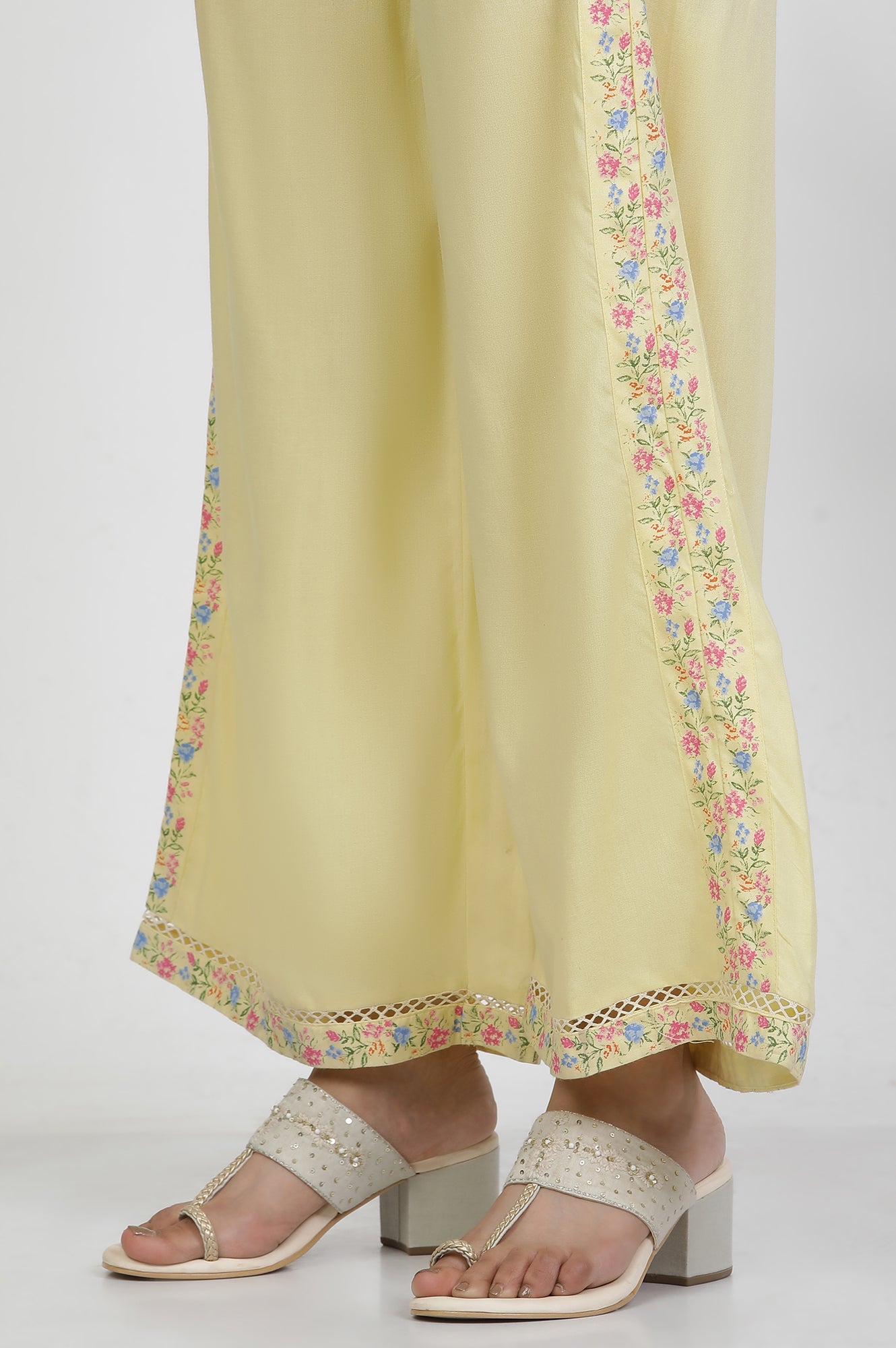 Yellow Embroidered Kurta And Pants Set