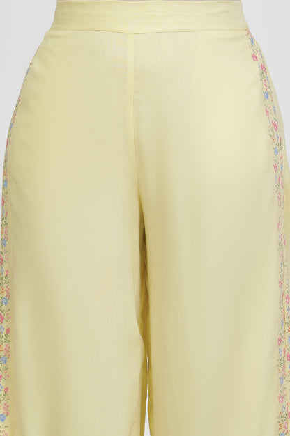 Yellow Embroidered Kurta And Pants Set