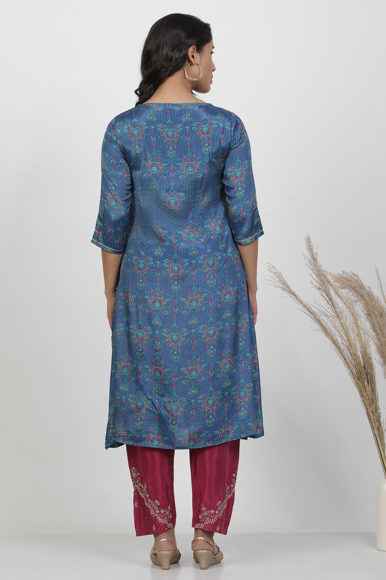 Blue Embroidered Kurta And Salwar Set