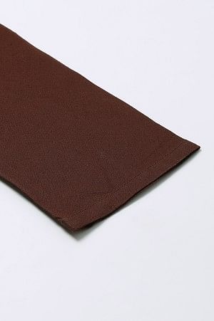 Brown Solid Knitted Churidar