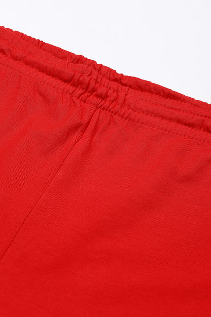 Red Knitted Churidar