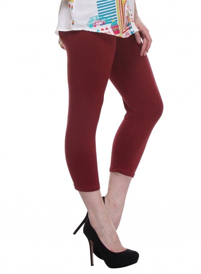 Maroon Cropped Tights