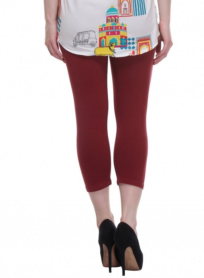 Maroon Cropped Tights