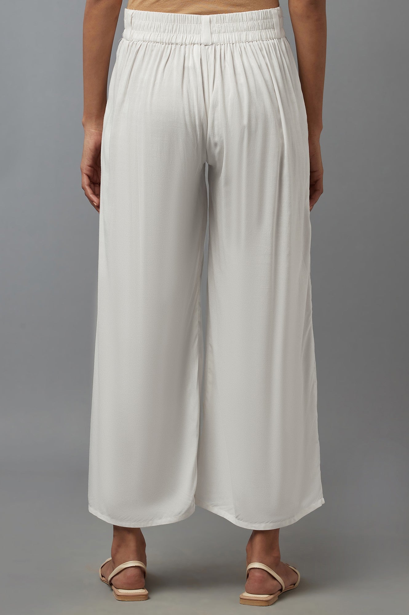 White Tailored Volume Pants