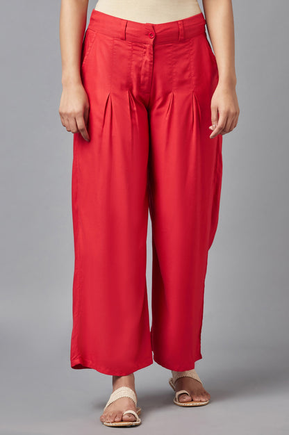 Red Ankle-length Pants