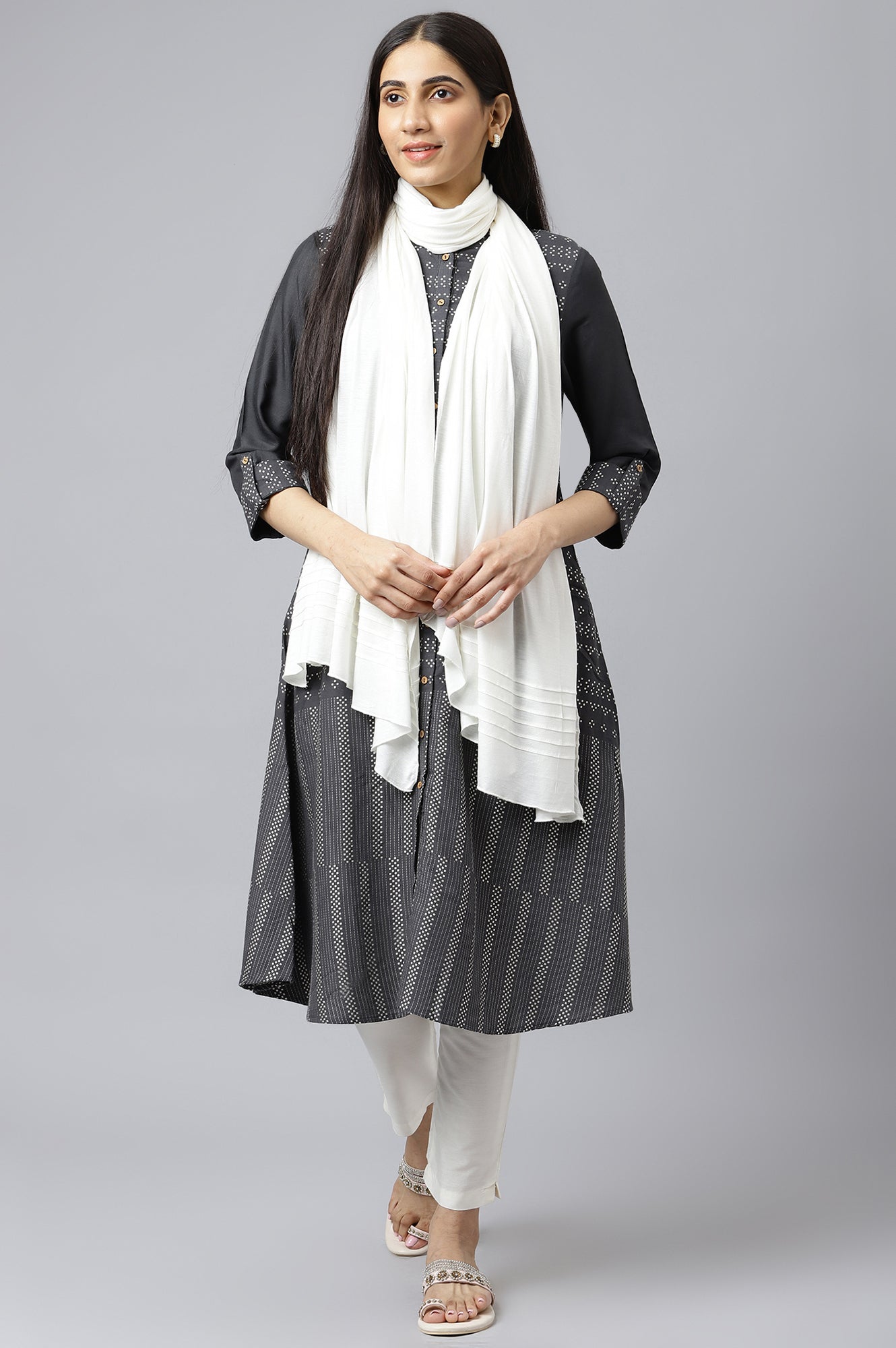 White Solid Jersey Dupatta