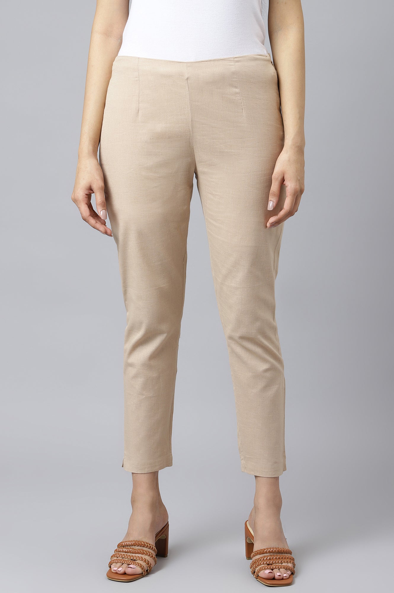 Beige Slim Pants