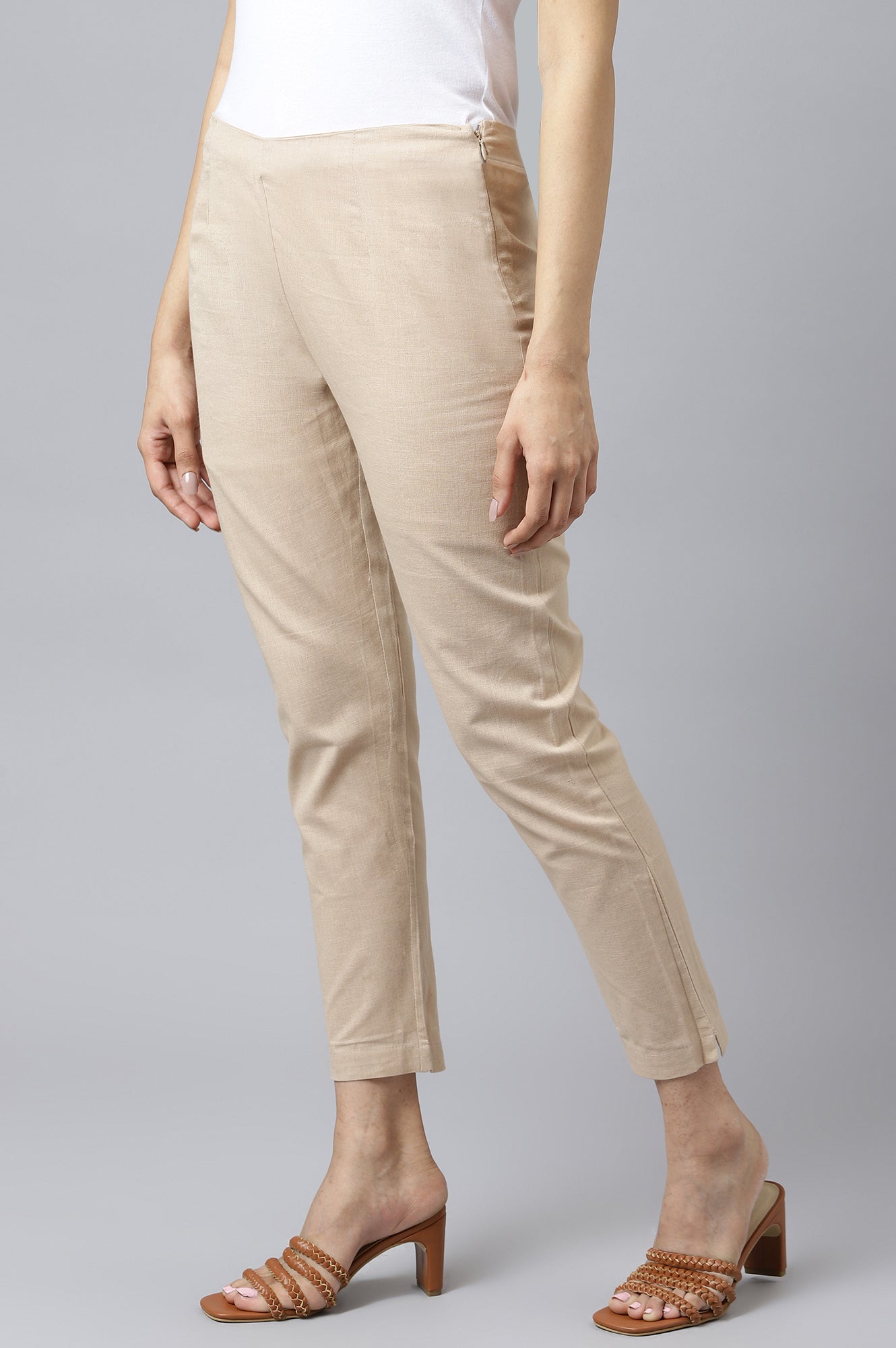 Beige Slim Pants