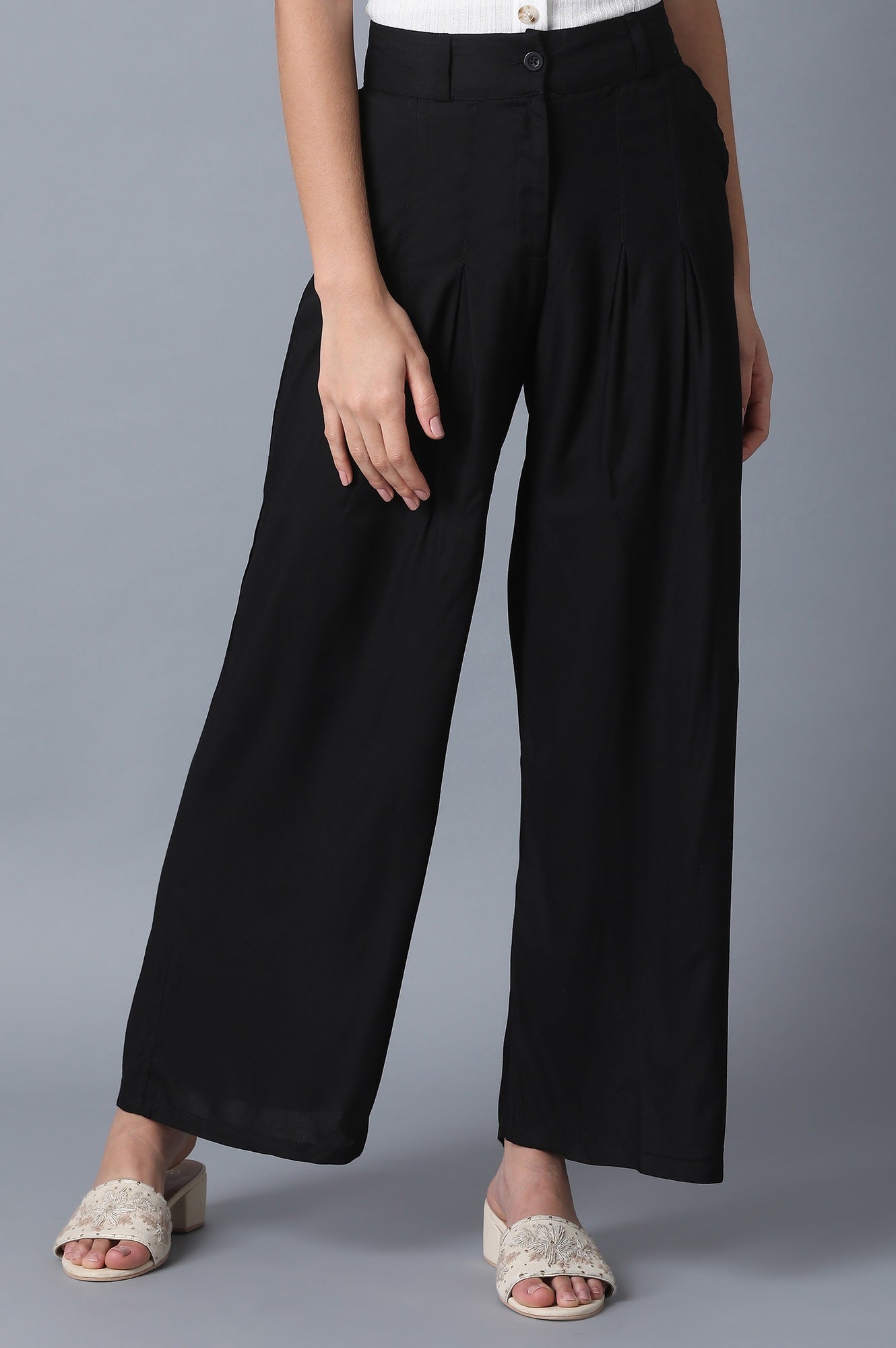 Black Tailored Volume Pants