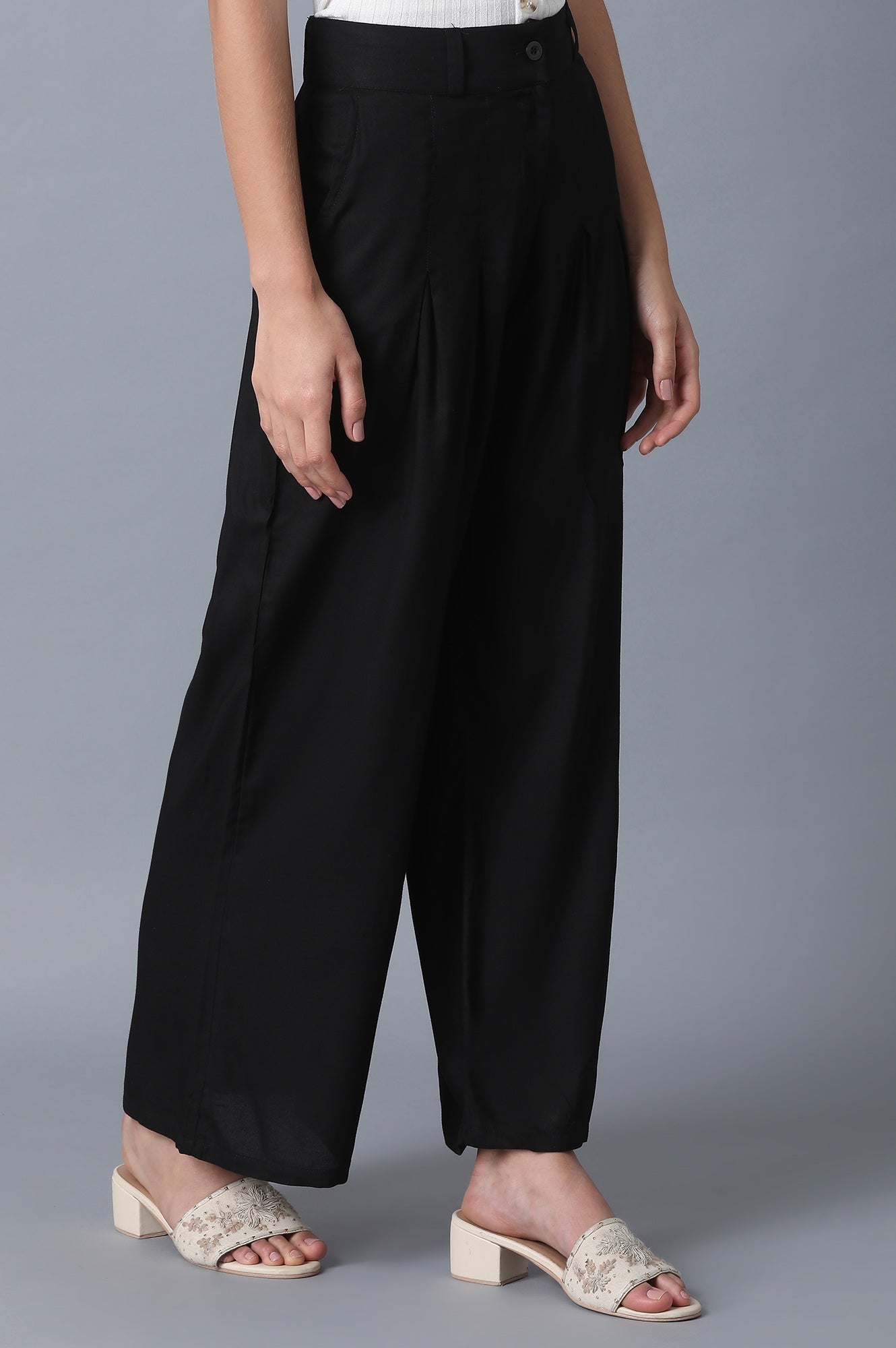 Black Tailored Volume Pants